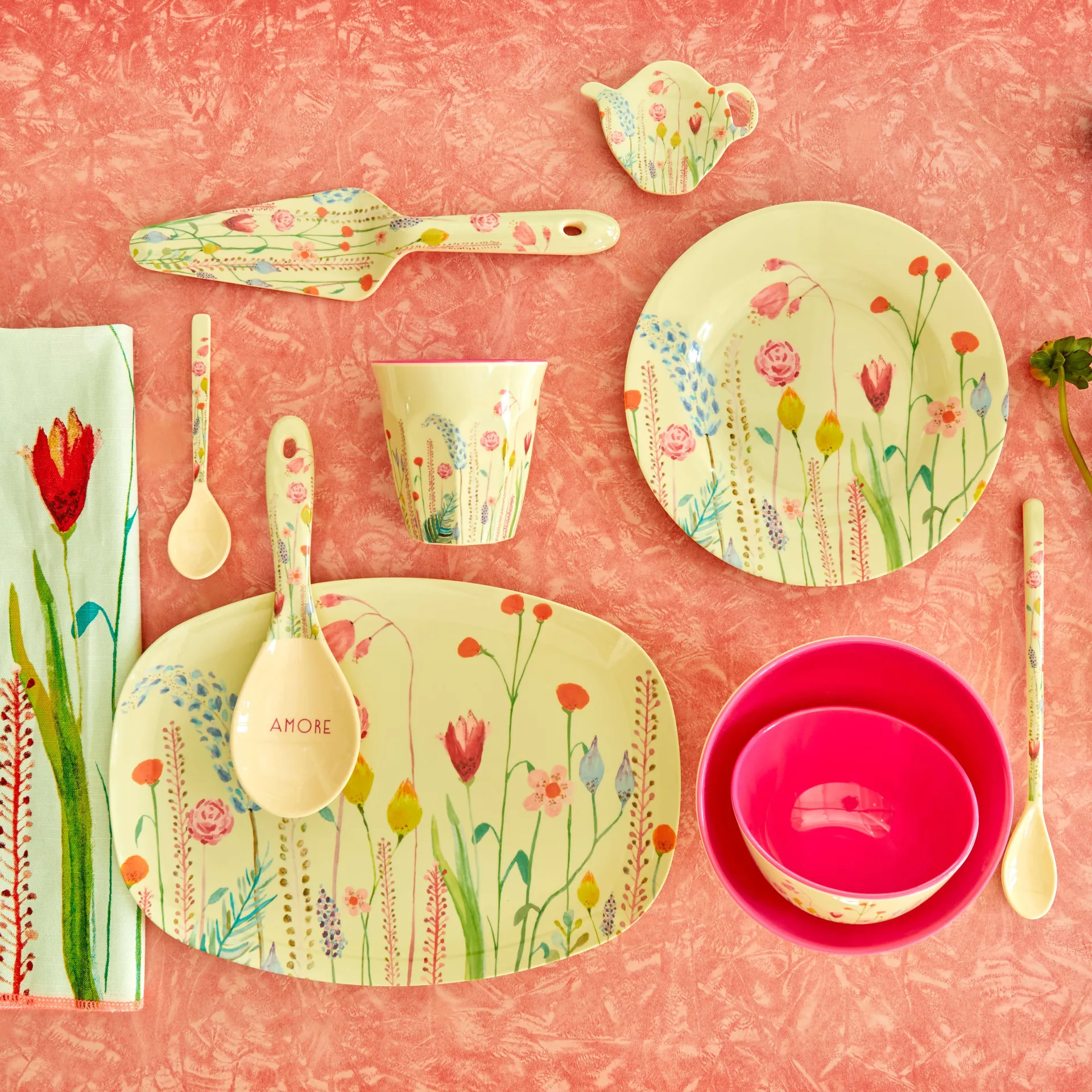 Rice melamine 杯子 中, Summer flowers RICE