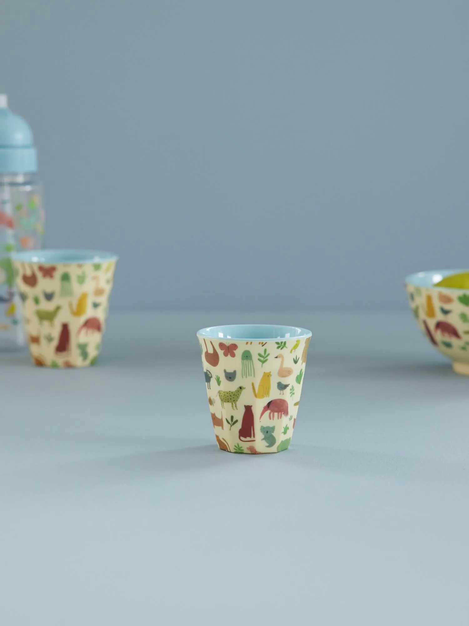 Rice 儿童 杯子 melamine, Sweet Jungle Print-Soft 蓝色 RICE