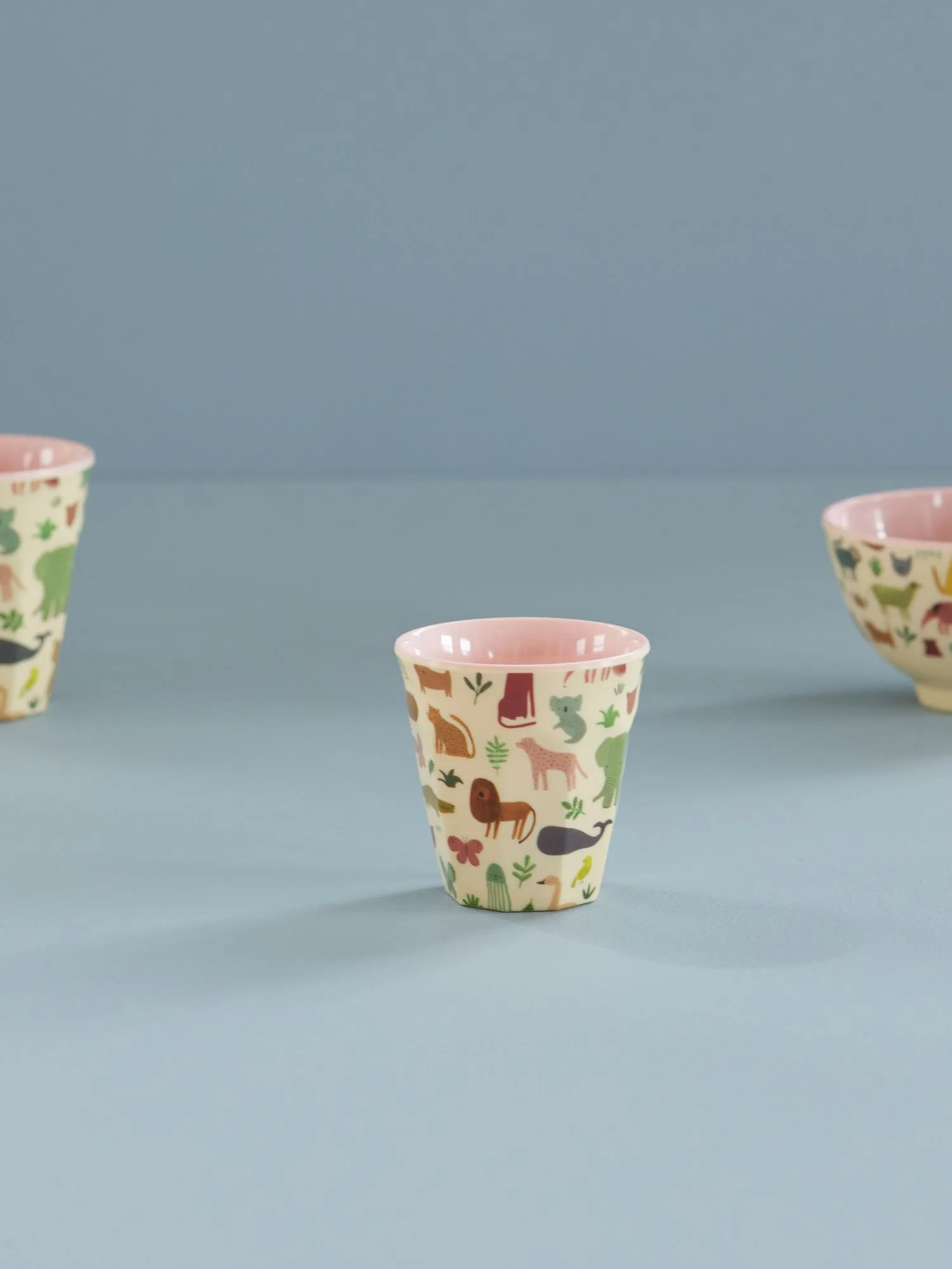 Rice 儿童 杯子 melamine, Sweet Jungle Print-Soft 粉色 RICE