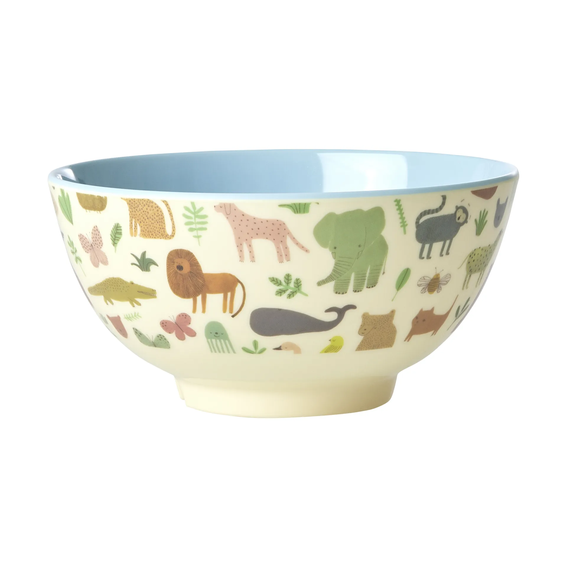 Rice melamine 碗 中, Sweet Jungle Print-Soft 蓝色 RICE
