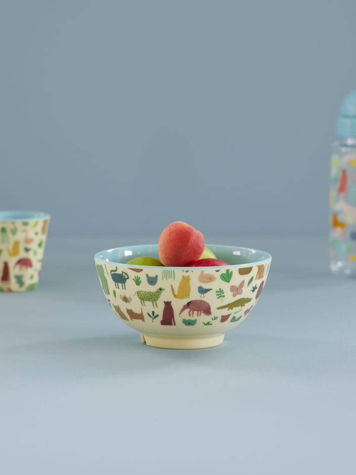 Rice melamine 碗 中, Sweet Jungle Print-Soft 蓝色 RICE