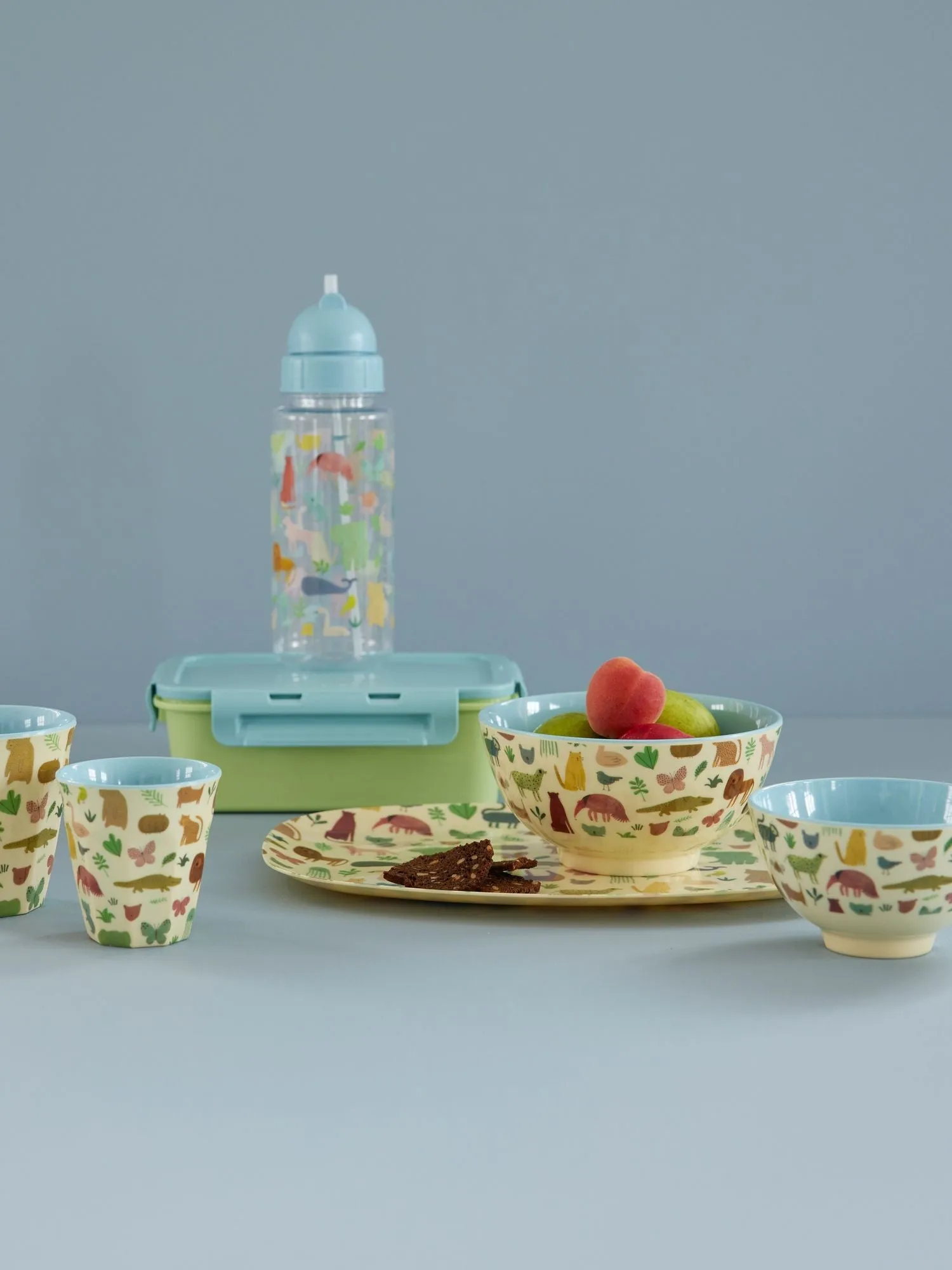 Rice melamine 碗 小, Sweet Jungle Print-Soft 蓝色 RICE