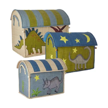 Rice raffia 储物篮 3件 - New Dinosaur Theme - RICE