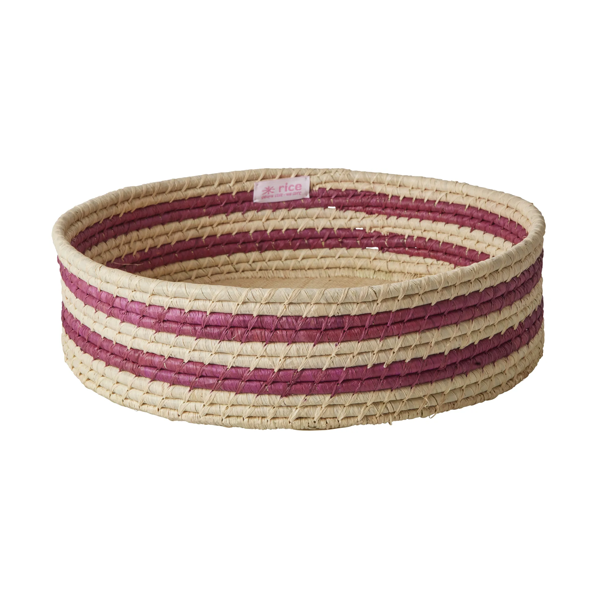 Rice raffia round 储物篮 大, Aubergine RICE
