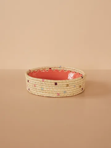 Rice raffia round 储物篮 小 - 原色/自然色 - RICE