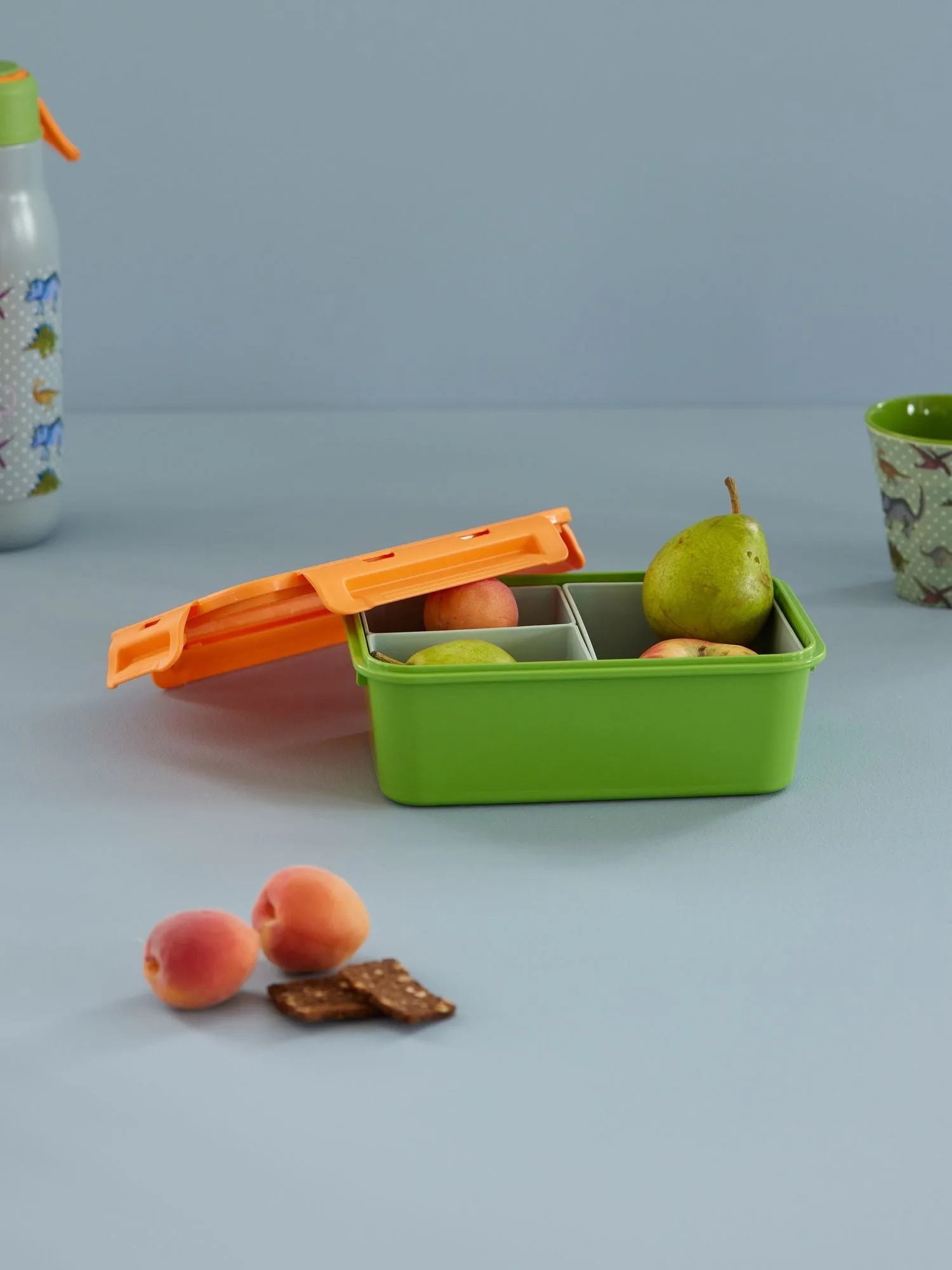 Rice 午餐盒 with 3 compartments, 绿色 RICE