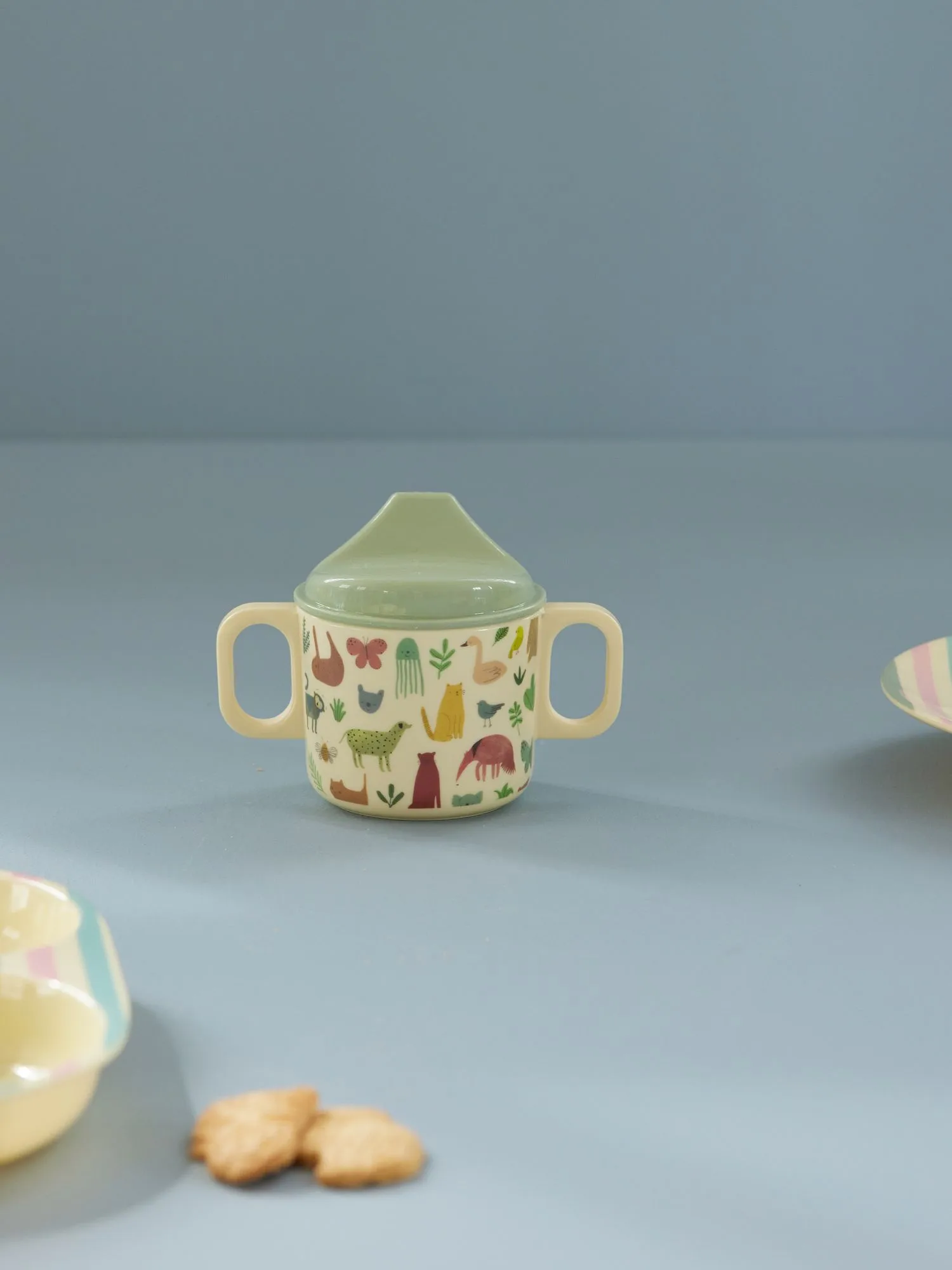 Rice 儿童 马克杯 with two handles 20 cl, Sweet Jungle Print-Cream RICE