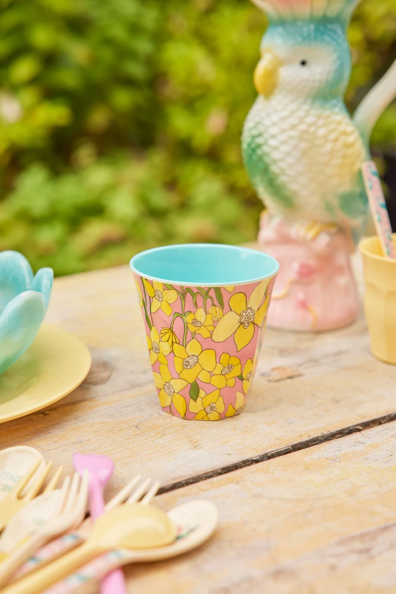 Rice 中号密胺杯, 水仙花图案 RICE