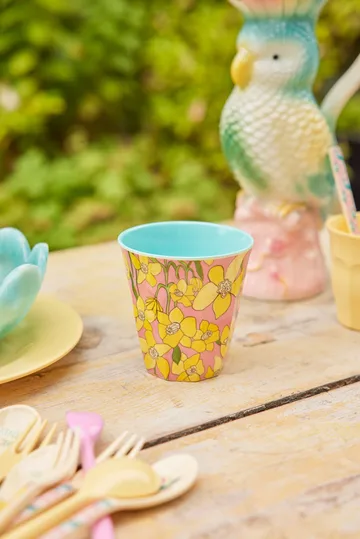 Rice 中号密胺杯 - 水仙花图案 - RICE