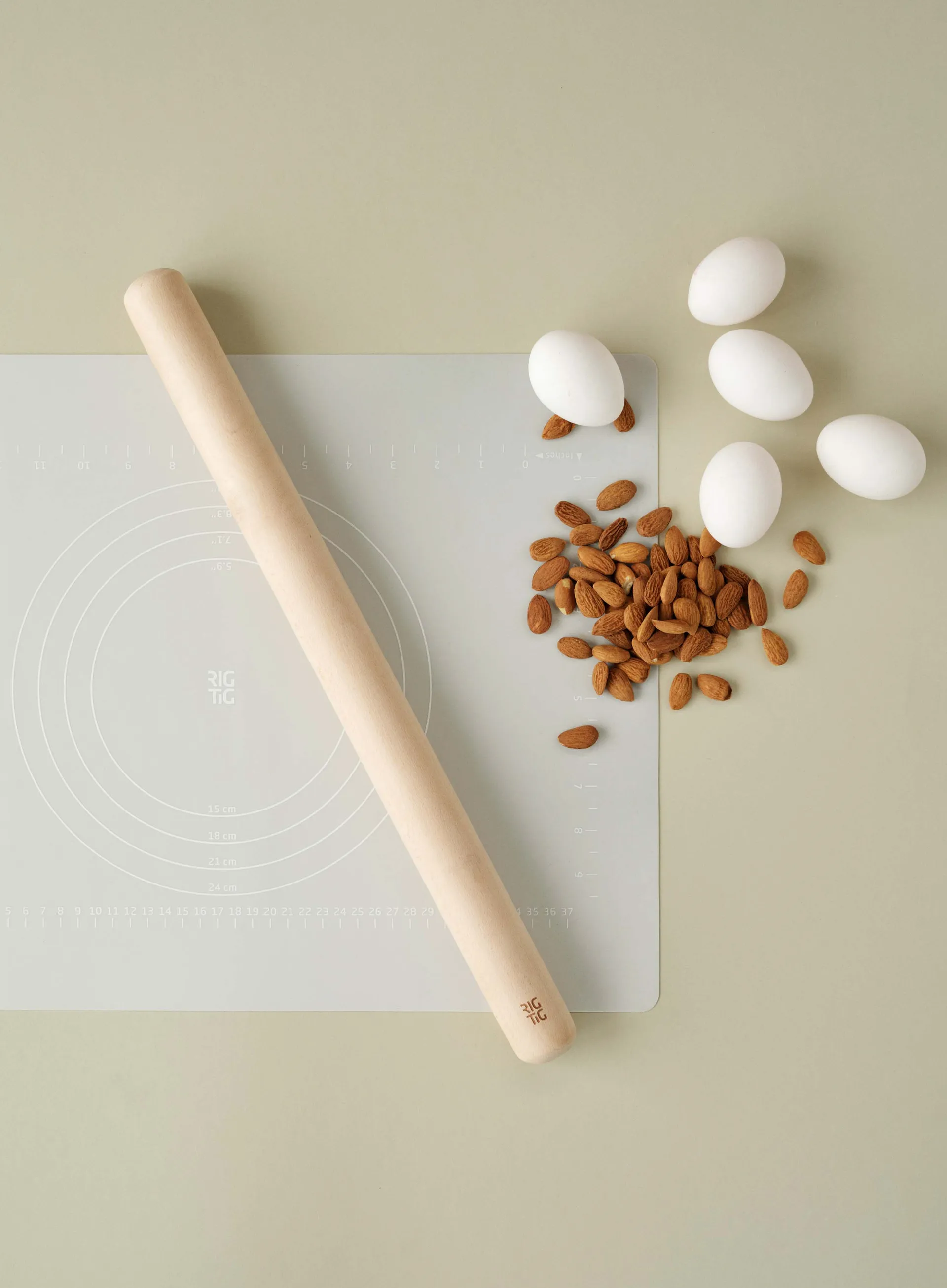 BAKE-IT rolling pin and baking sheet, Light 灰色 RIG-TIG