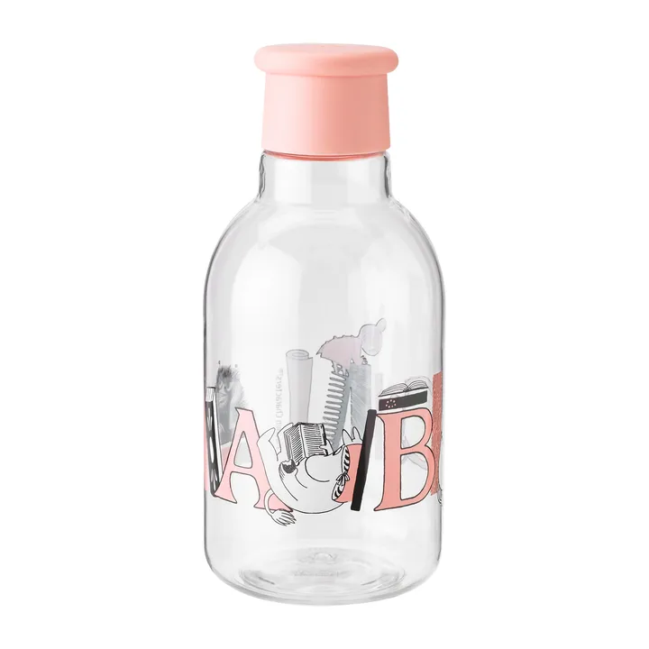 DRINK-IT Moomin ABC 水瓶0.5升 - 三文鱼粉色 - RIG-TIG