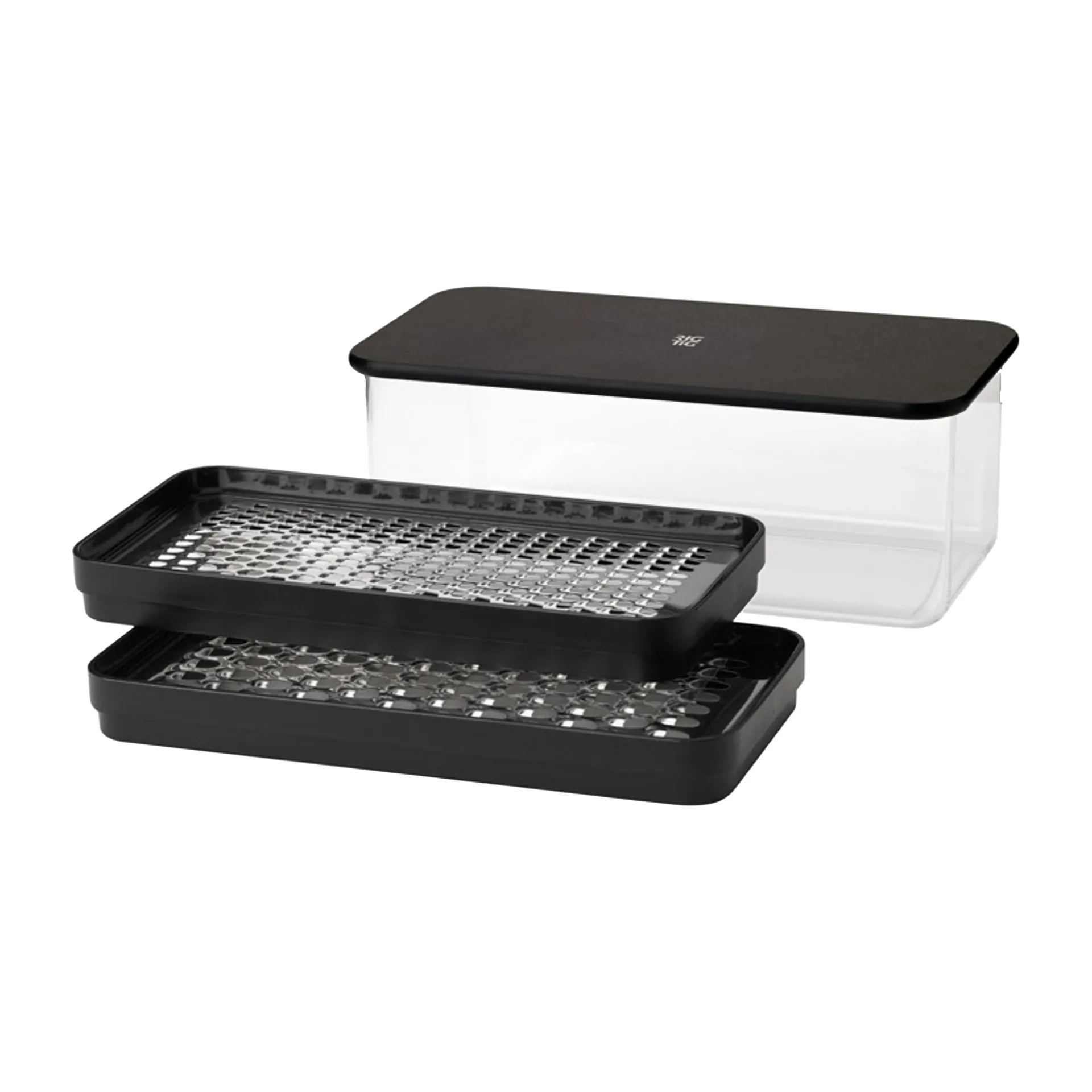 GRATE-IT 带容器擦丝器, 黑色 RIG-TIG