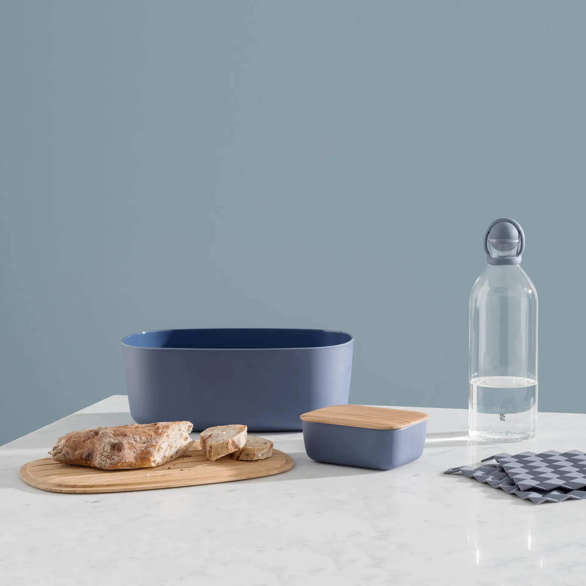 HOLD-ON 烤箱隔热手套|隔热垫 两件套装, 灰色 RIG-TIG