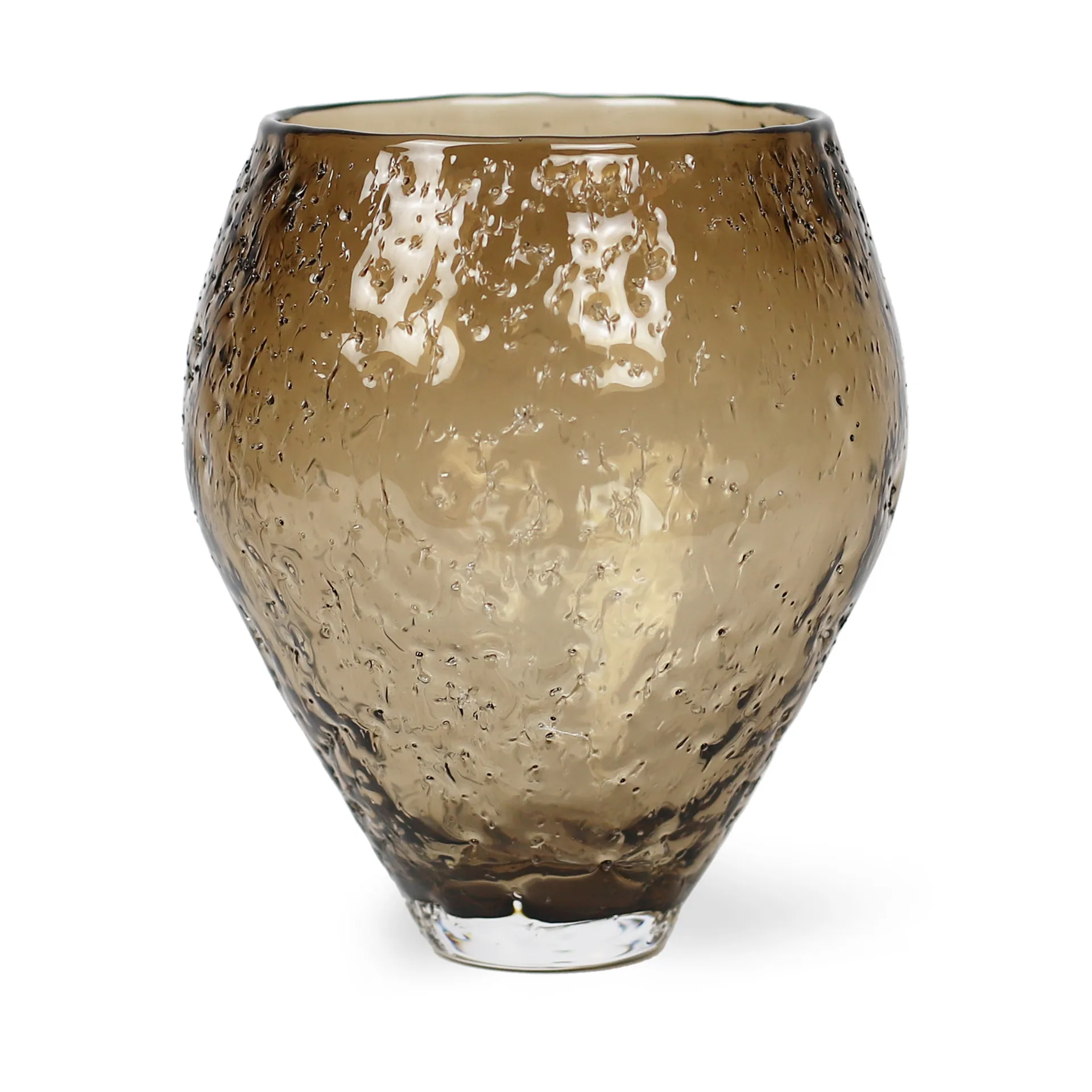 Crushed 玻璃花瓶 中, Sepia brown Ro Collection