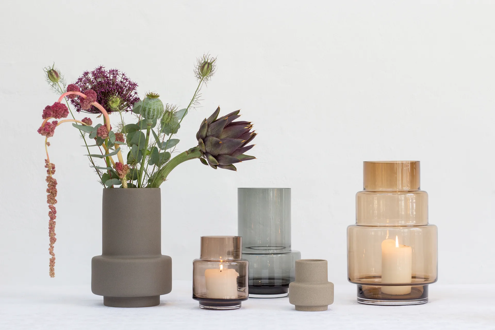 Hurricane 花瓶 L Ø17, Dark Stone Ro Collection