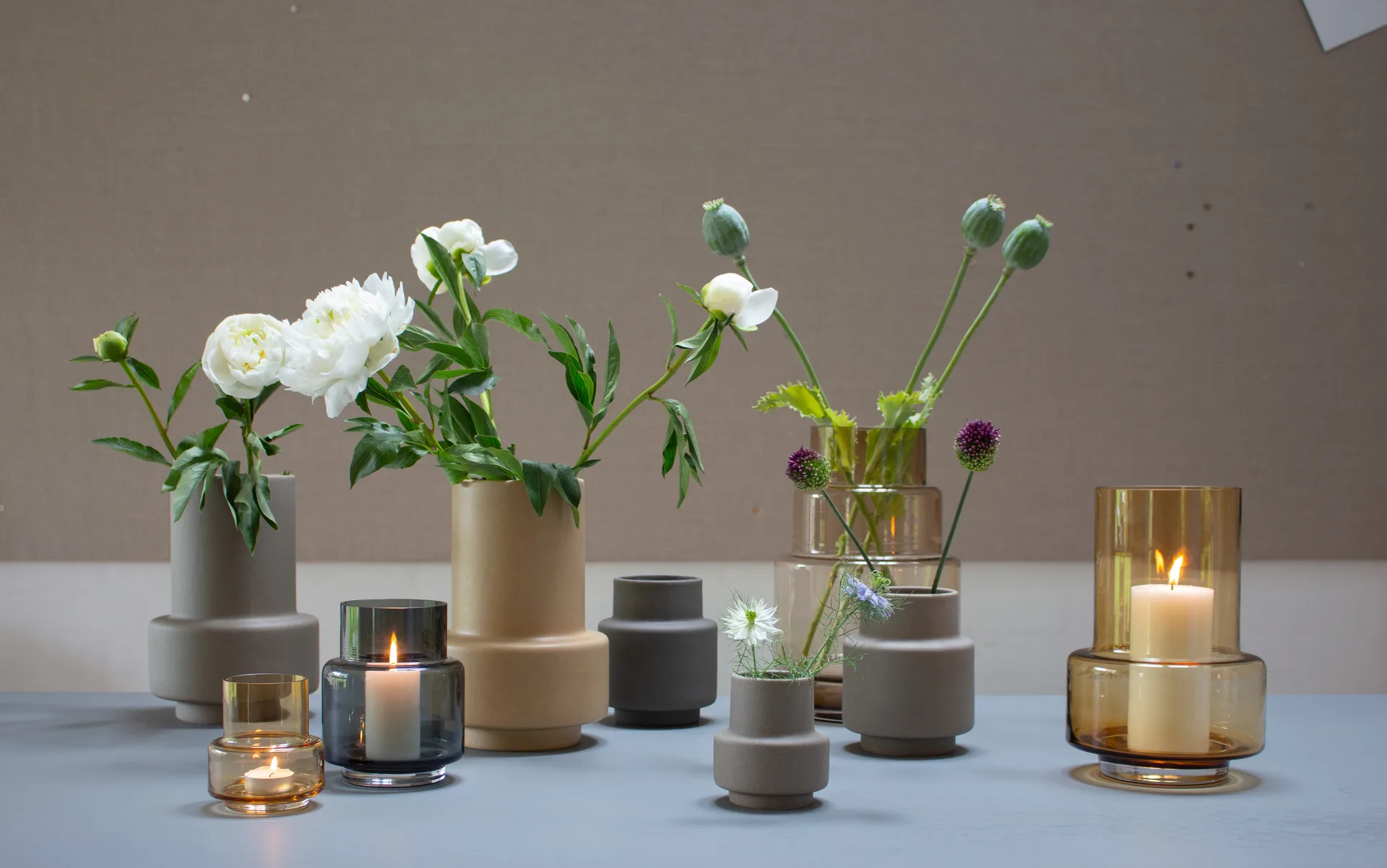 Hurricane 花瓶 L Ø17, Soft Ochre Ro Collection