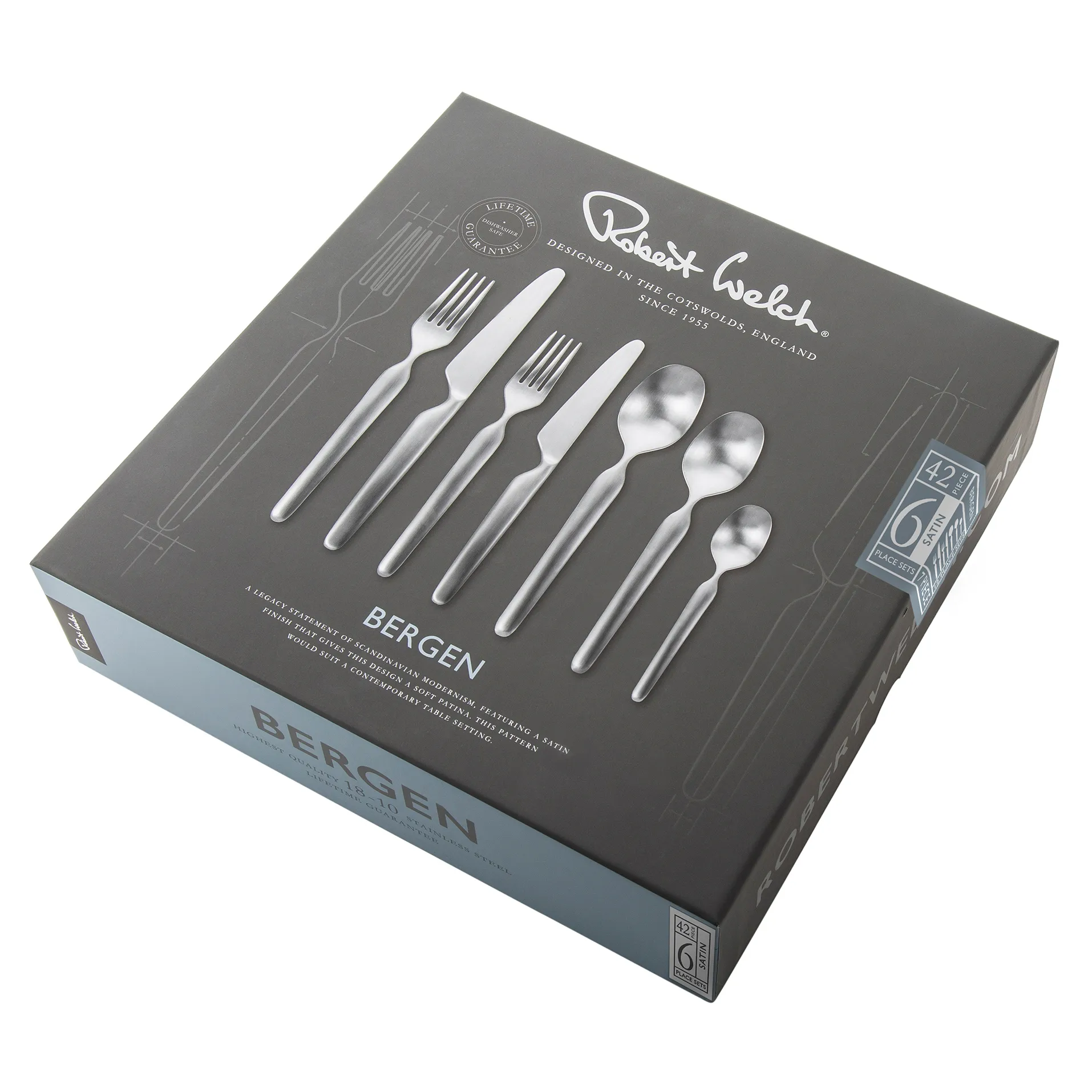 Bergen 餐具 cutlery set matte, 42 pieces Robert Welch