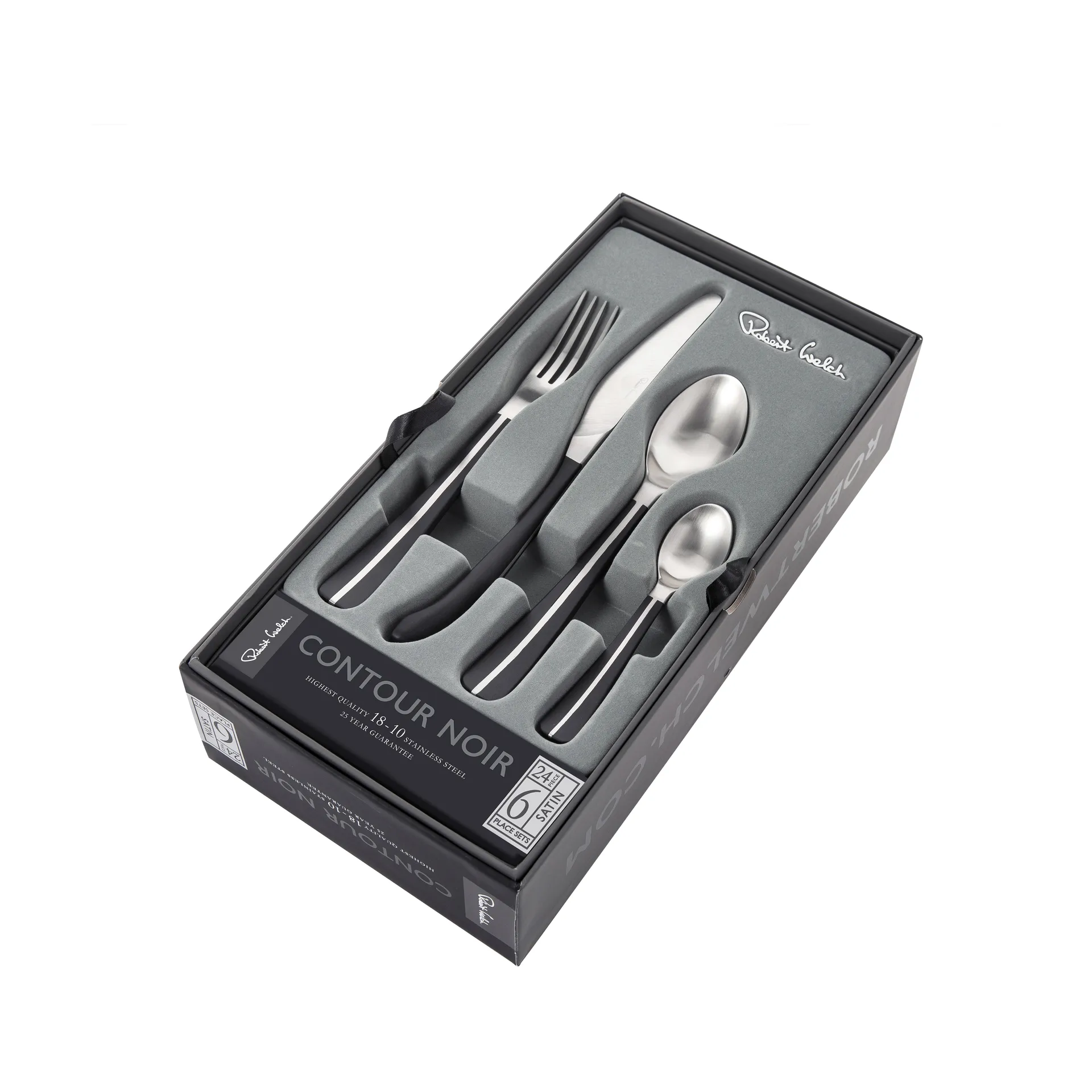 Contour 餐具 24件, 黑色 Robert Welch