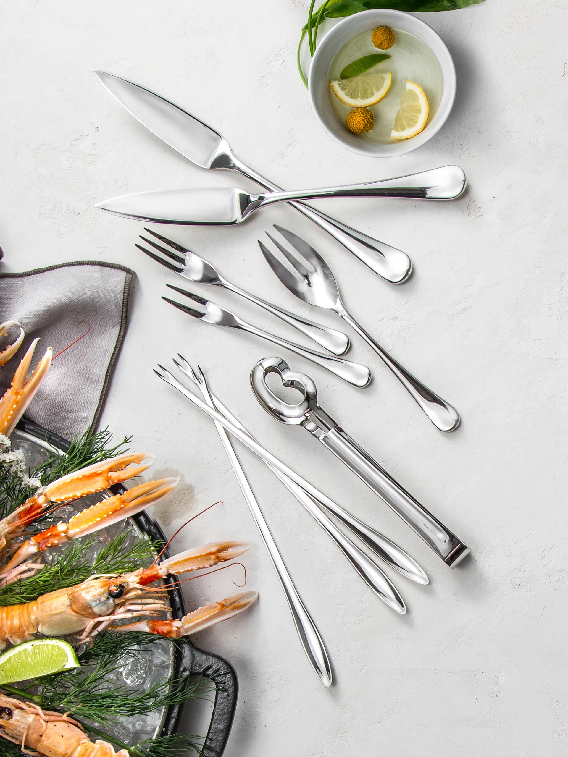 Radford oyster 叉子 mirror, 不锈钢 Robert Welch