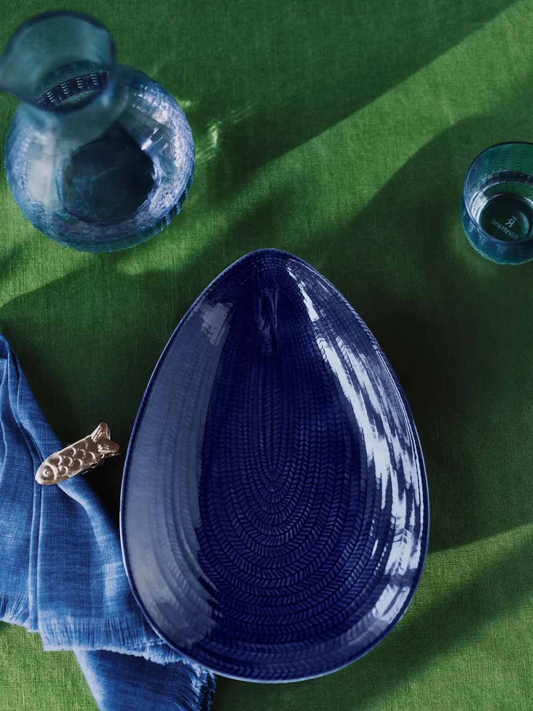 Blue Fire serving platter, 蓝色, 20x29 cm Rörstrand