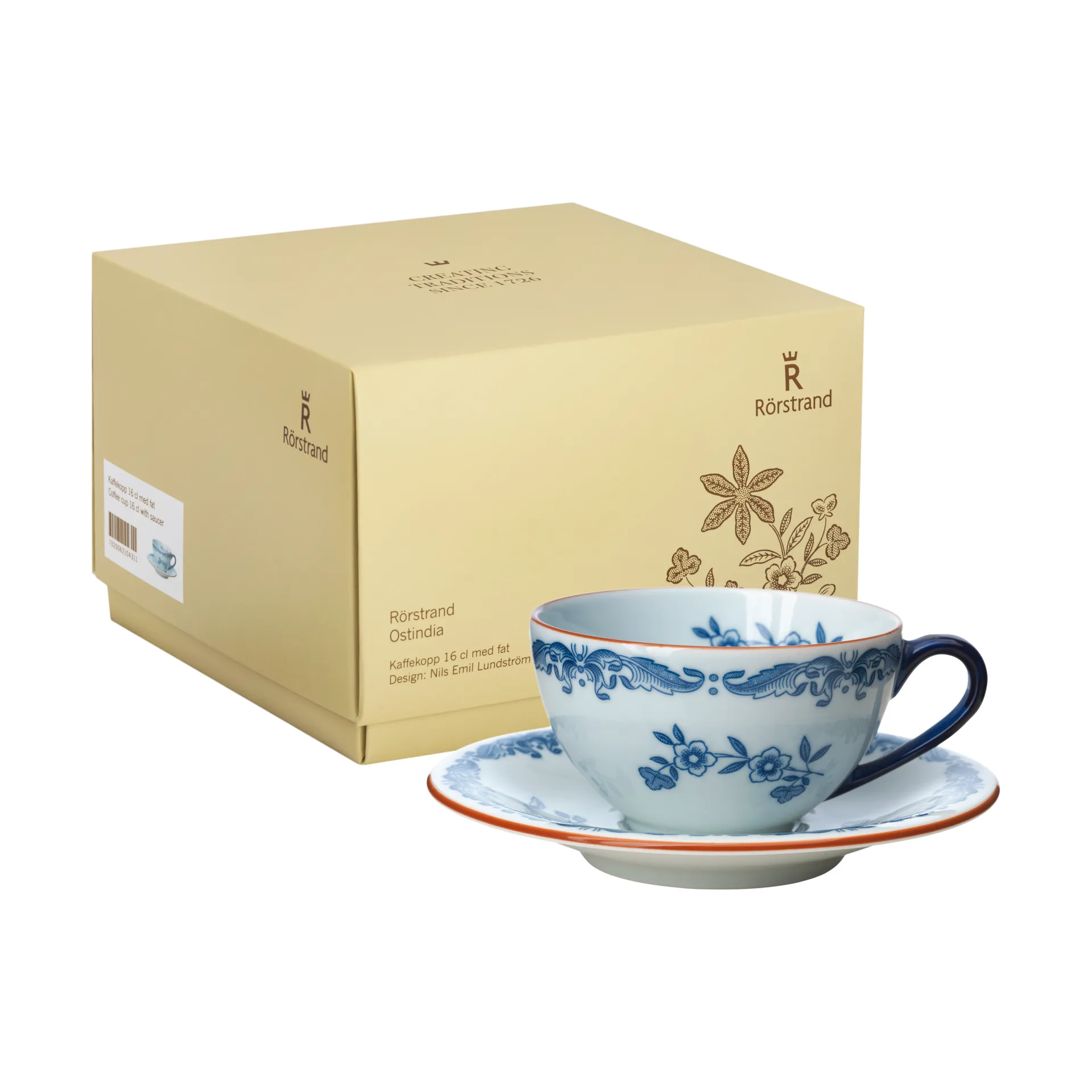 Ostindia 杯带碟 160ml 礼品包装, 蓝色_白色 Rörstrand