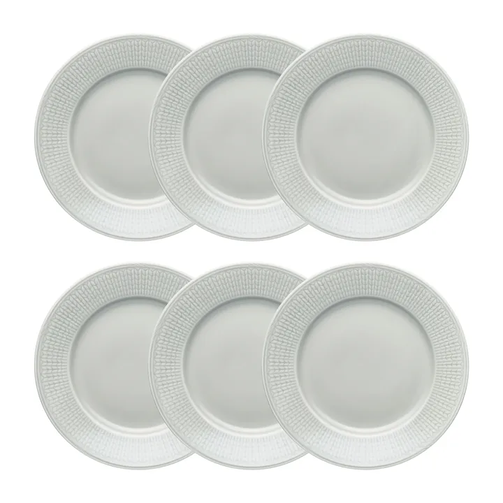 Swedish Grace 盘子 小号 Ø 21 cm 六件套装 Mist (灰色) - Rörstrand