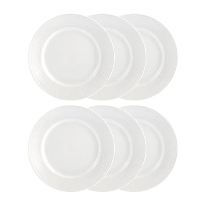Swedish Grace 盘子 21 cm, 六件套装 snow (白色) - Rörstrand