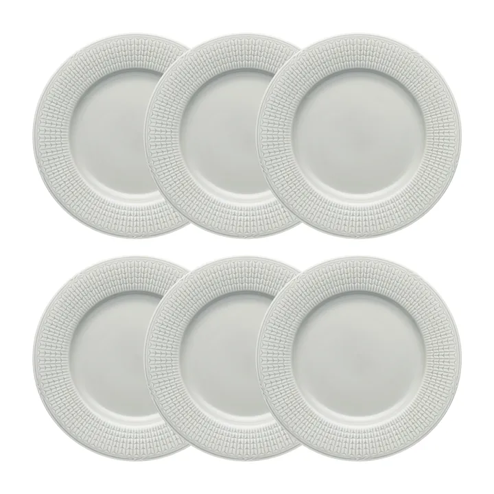 Swedish Grace 盘子 Ø24 cm 六件套装 Mist (灰色) - Rörstrand