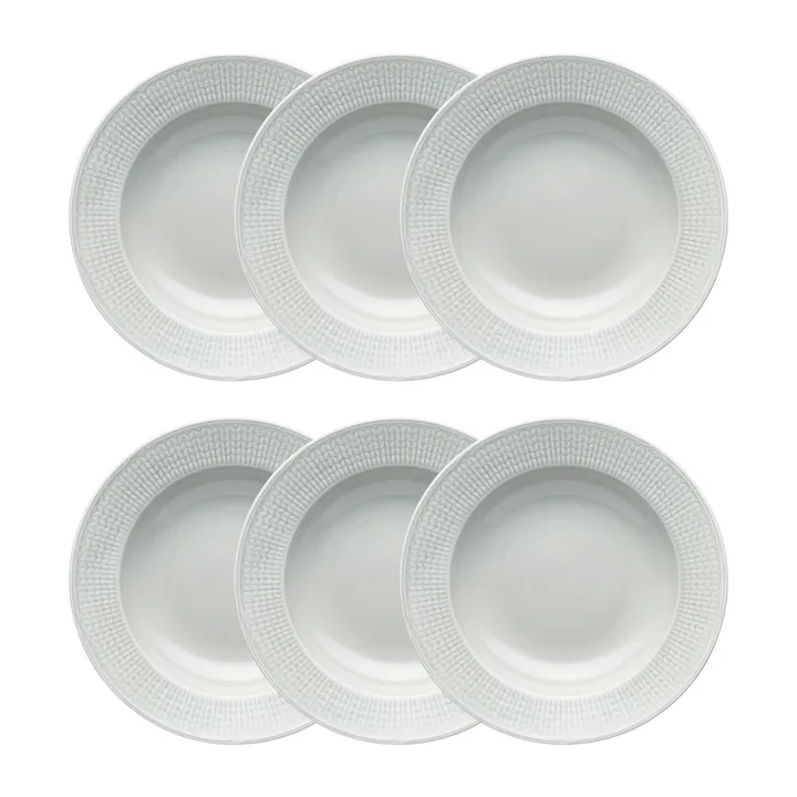 Swedish Grace 深盘 25 cm 六件套装 Mist(灰色) - Rörstrand