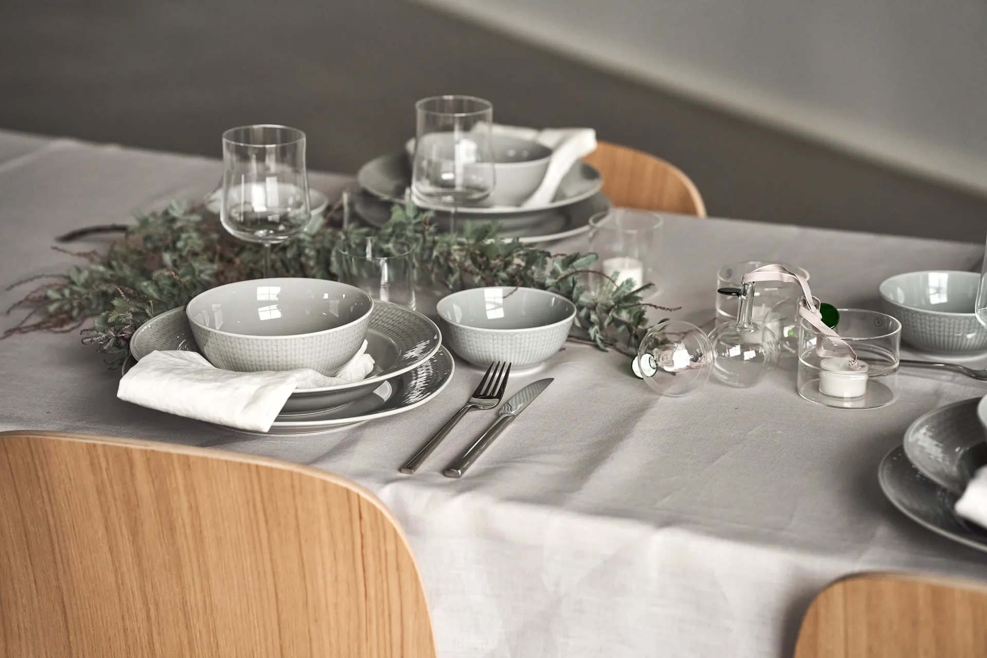 Swedish Grace 深盘 25 cm 六件套装 Mist(灰色),  Rörstrand