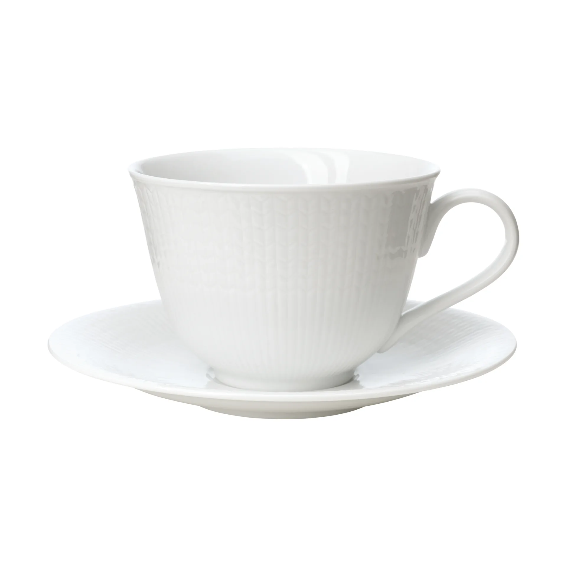 Swedish Grace 瑞式优雅 纯色经典 杯子和碟子 450ml, 雪白 Rörstrand