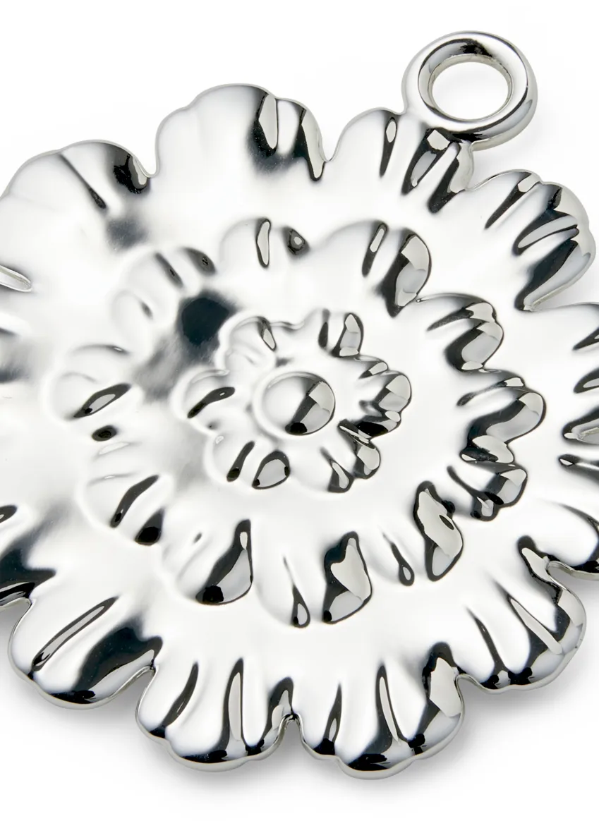 Ball flower Christmas 装饰品 6.5 cm, 银色-plated Rosendahl