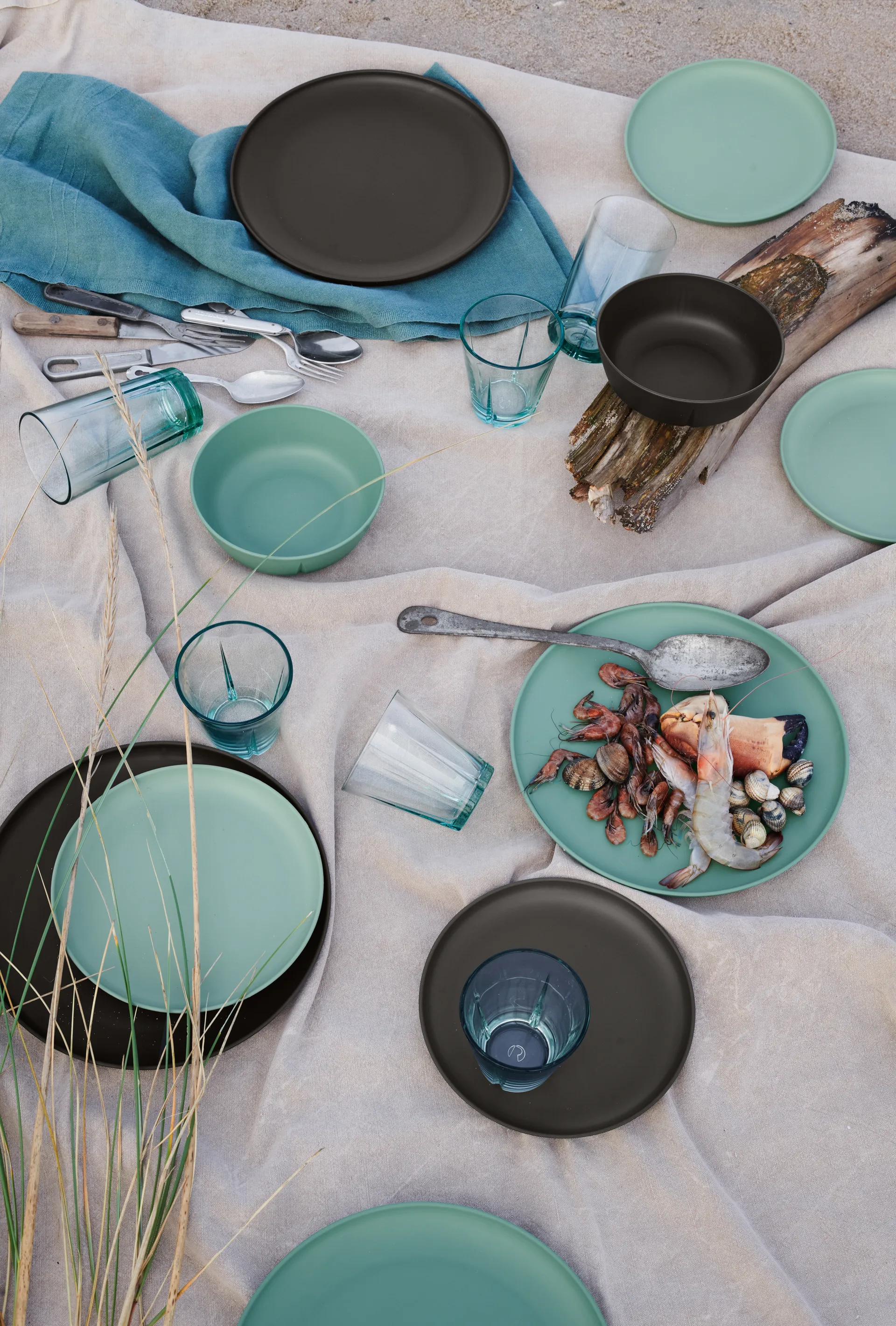 Grand Cru Take melamine 盘子 Ø26 cm 两件套装, Mid 绿色 Rosendahl