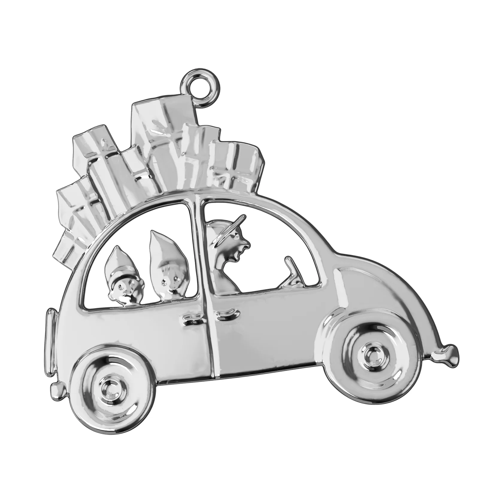 Karen Blixen Christmas car 装饰品 6.5 cm, 银色-plated Rosendahl