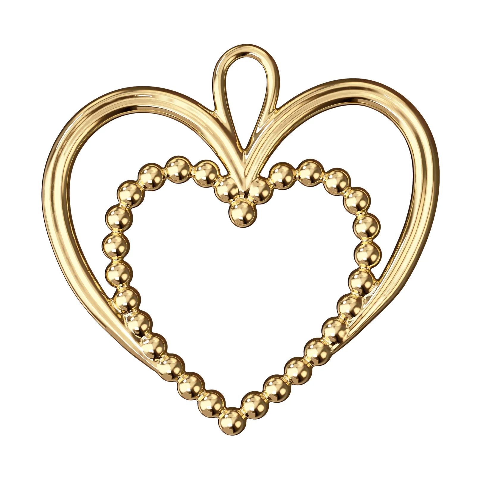 Karen Blixen pearl heart Christmas 装饰品 6.5 cm, Gilded Rosendahl