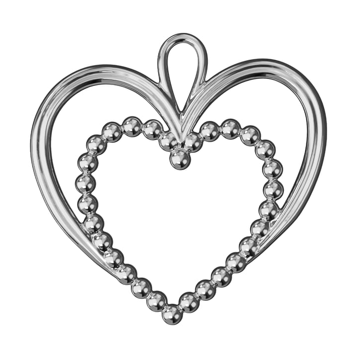 Karen Blixen pearl heart Christmas 装饰品 6.5 cm, 银色-plated Rosendahl