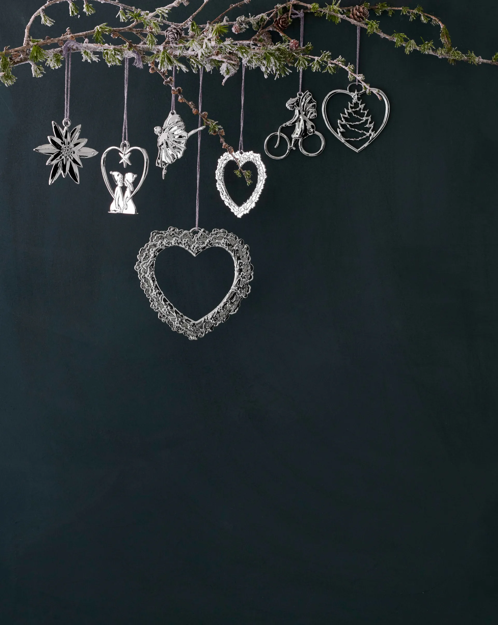 Karen Blixen window 装饰 Flower heart, 银色 Rosendahl