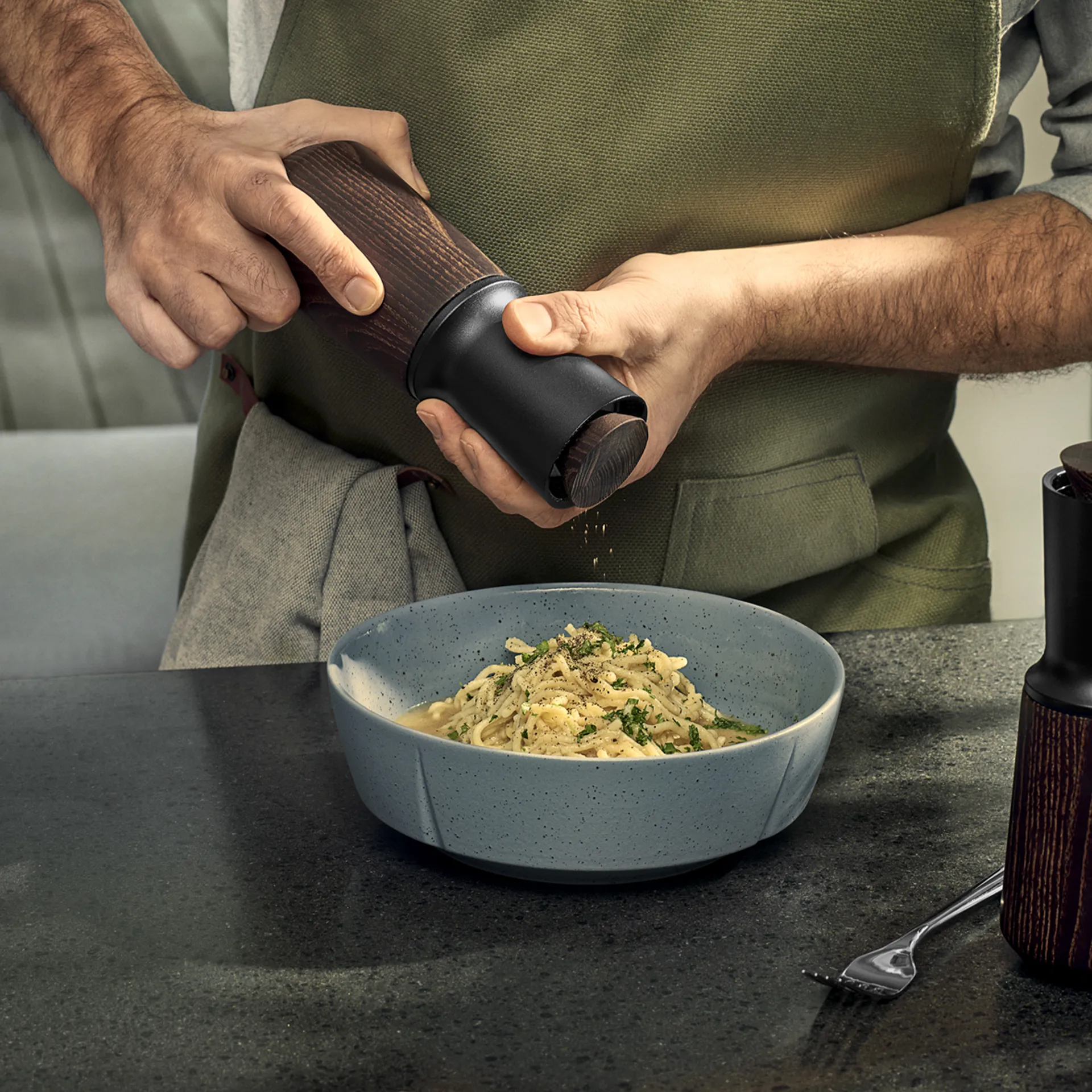 Rå salt- & pepper mill 20 cm, 黑色 Rosendahl