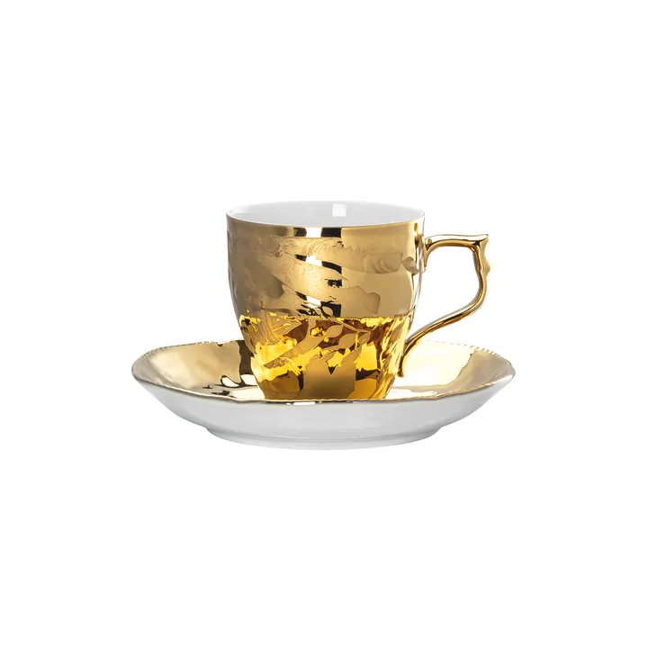 Rosenthal Heritage Midas 浓缩咖啡杯 带碟 - 白色_金色 - Rosenthal
