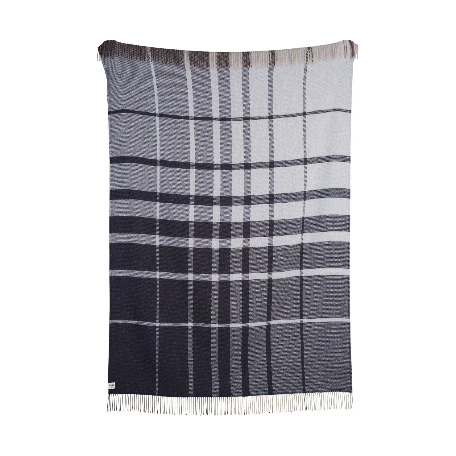 Filos 格纹流苏 羊羔毛毯子 145x220 cm, 蓝色 Røros Tweed