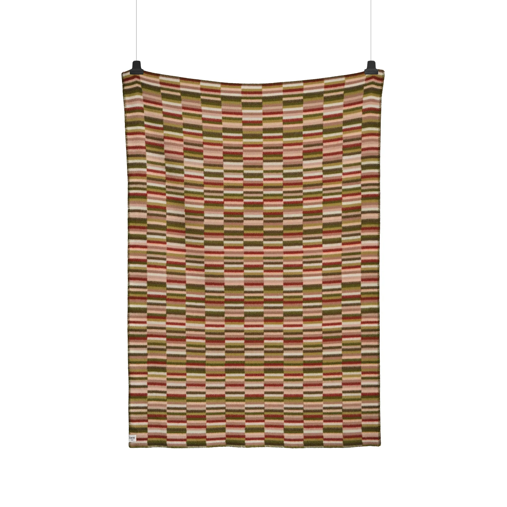 Ida 艾达 羊羔毛毯子 135x200 cm, 橄榄色 burgundy Røros Tweed