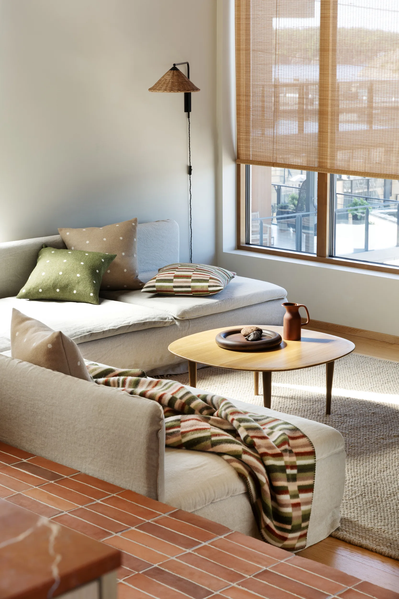 Ida 艾达 羊羔毛毯子 135x200 cm, 橄榄色 burgundy Røros Tweed