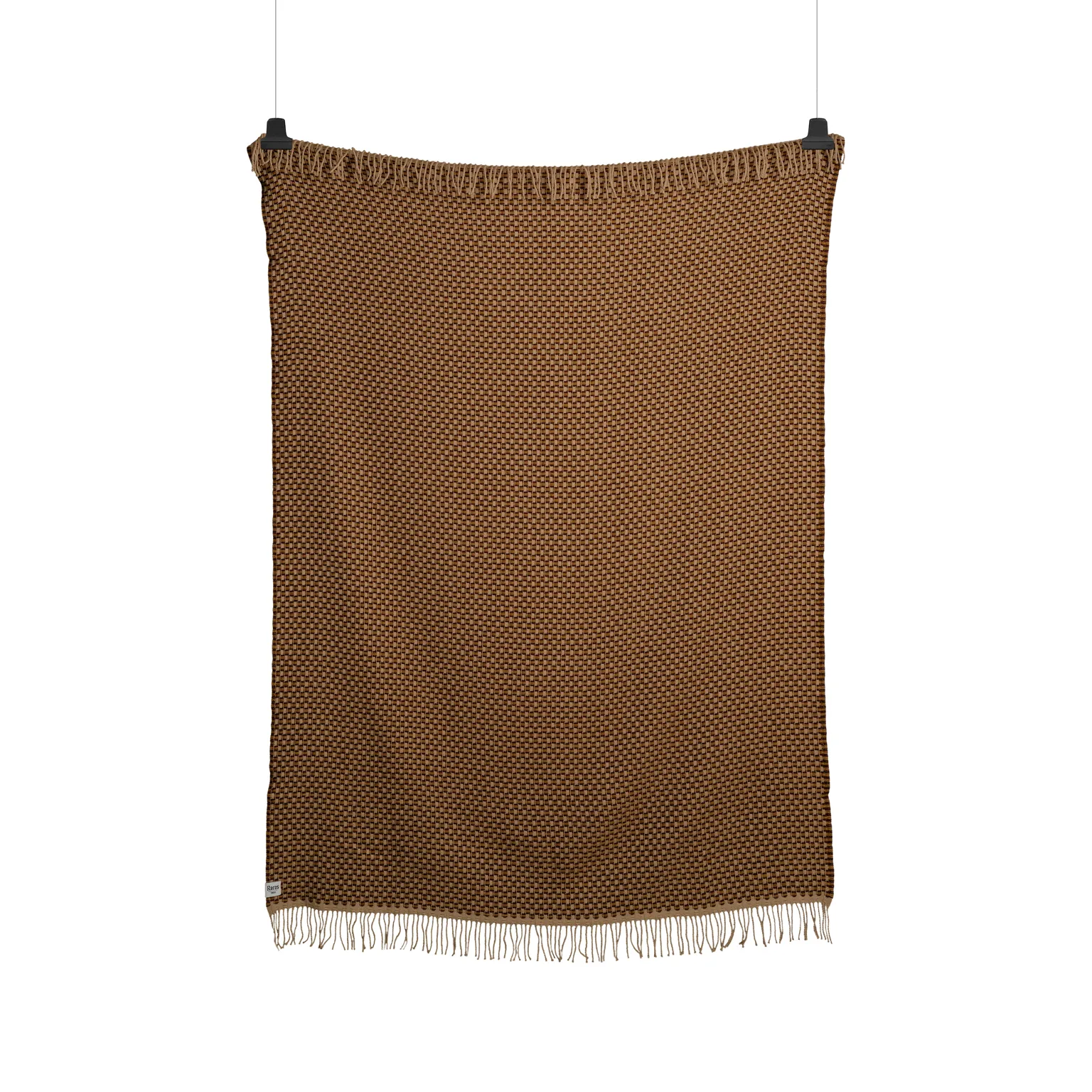 Isak 艾萨克流苏 羊羔毛毯子 150x210 cm, Chestnut Røros Tweed