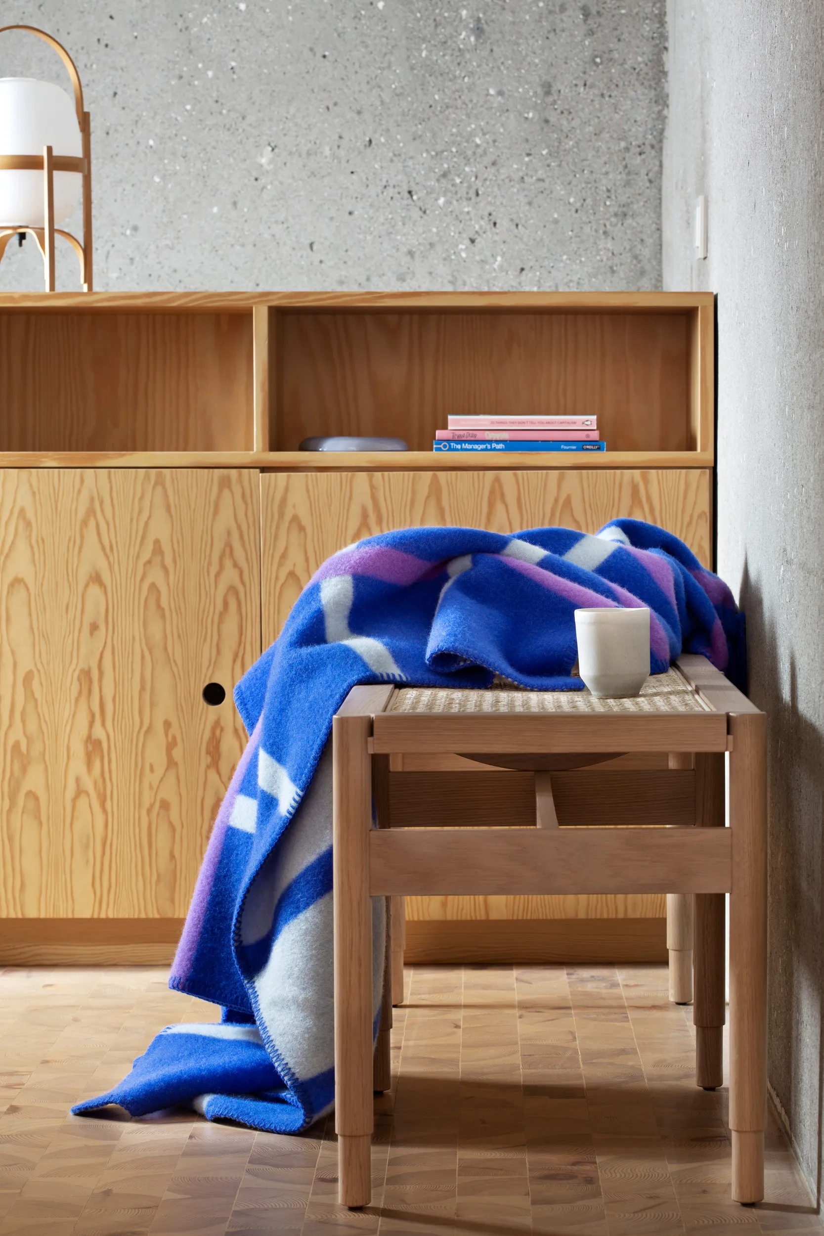 Knut 克努特 羊羔毛毯子 135x200 cm, 蓝色 Røros Tweed