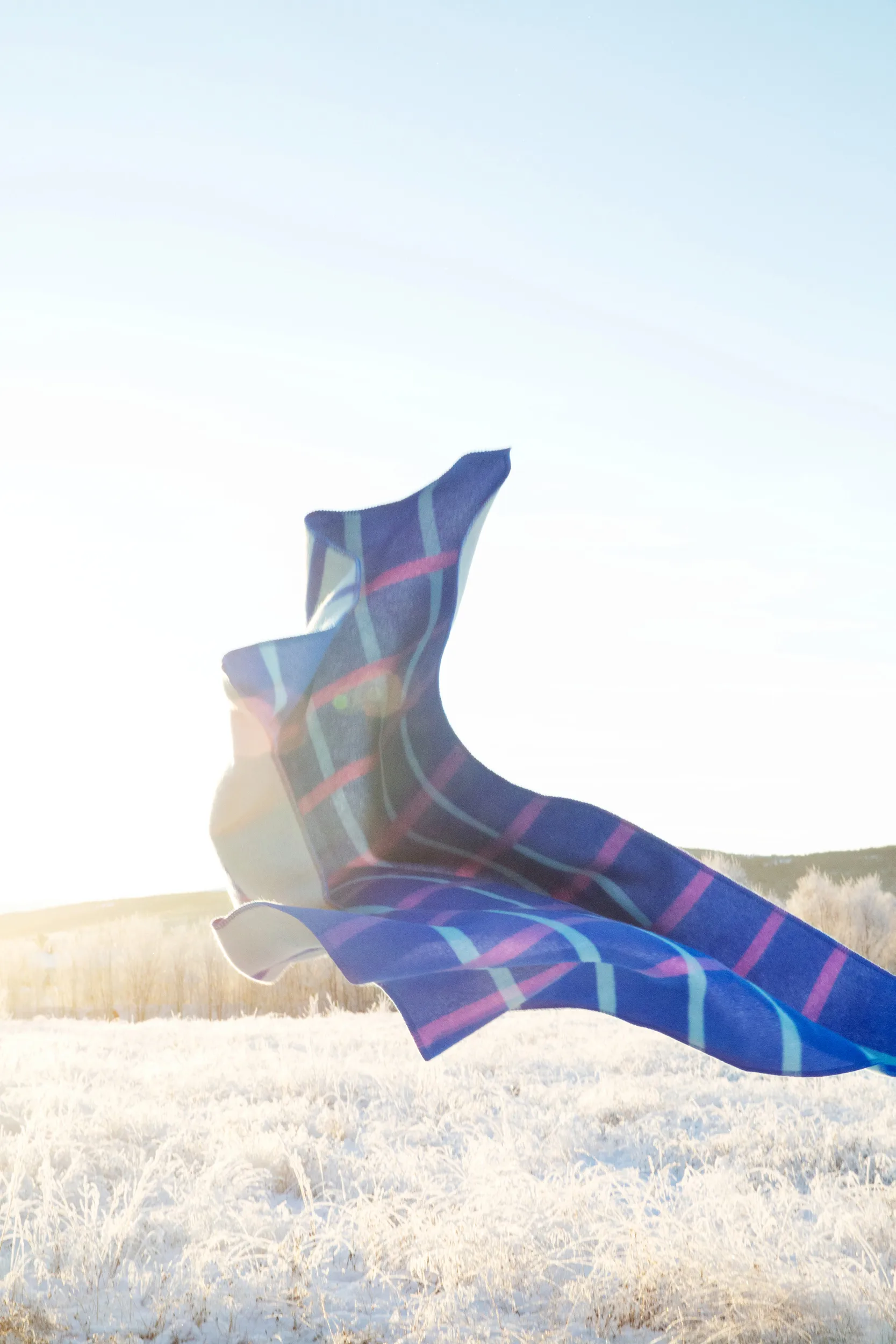 Knut 克努特 羊羔毛毯子 135x200 cm, 蓝色 Røros Tweed