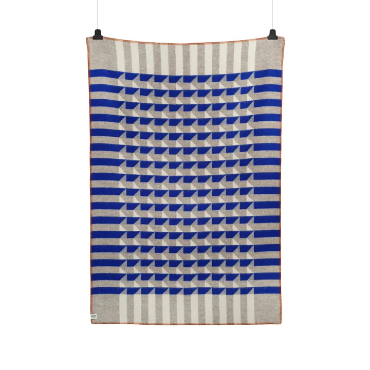 Kvam 毛毯 135x200cm - 蓝色 - Røros Tweed