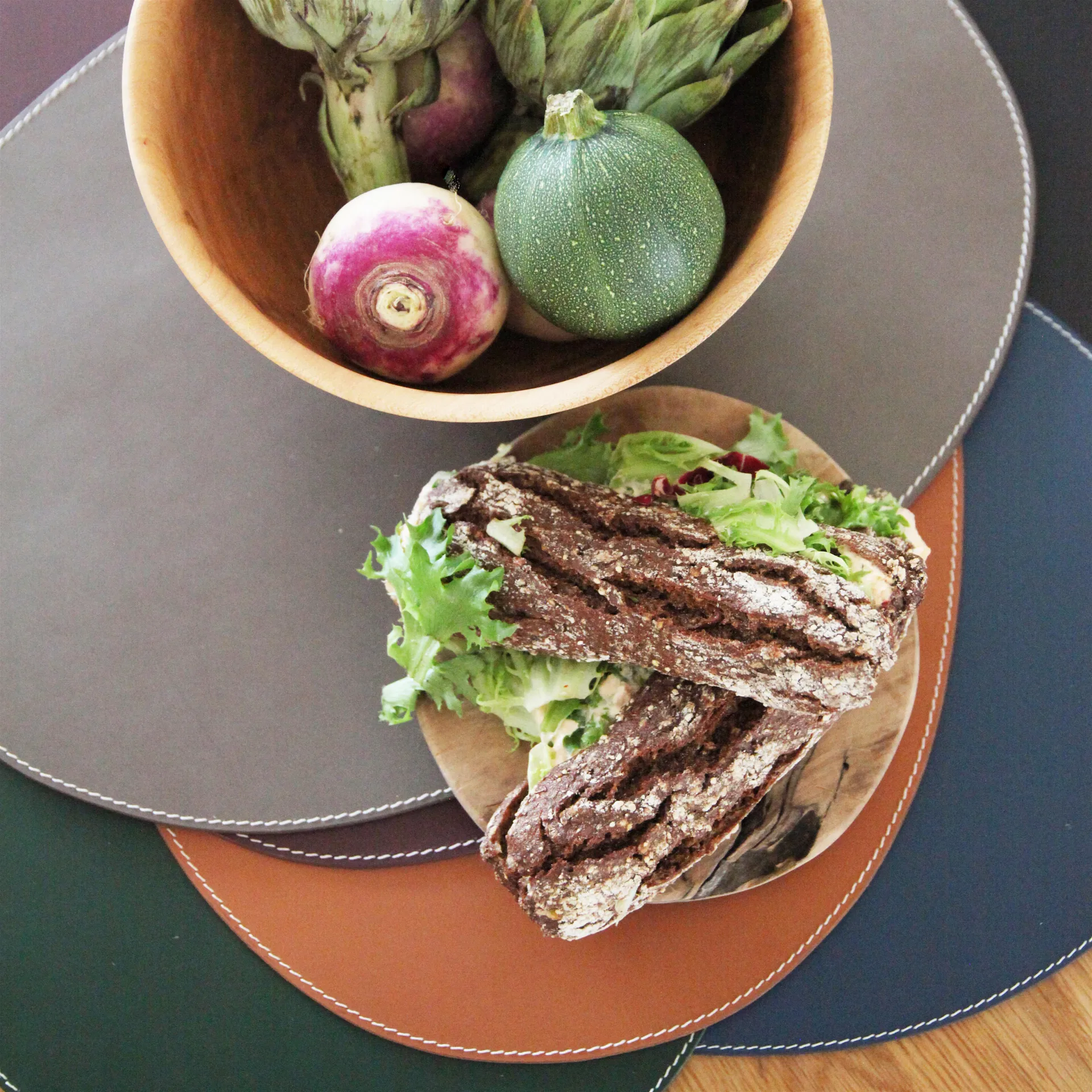 Ørskov 餐垫  leather round, cognac Ørskov