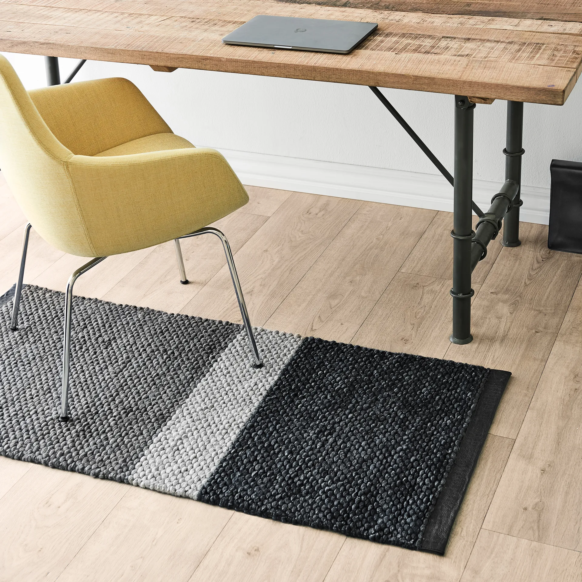 Landscape 羊毛地毯  65x135 cm, gravel Rug Solid