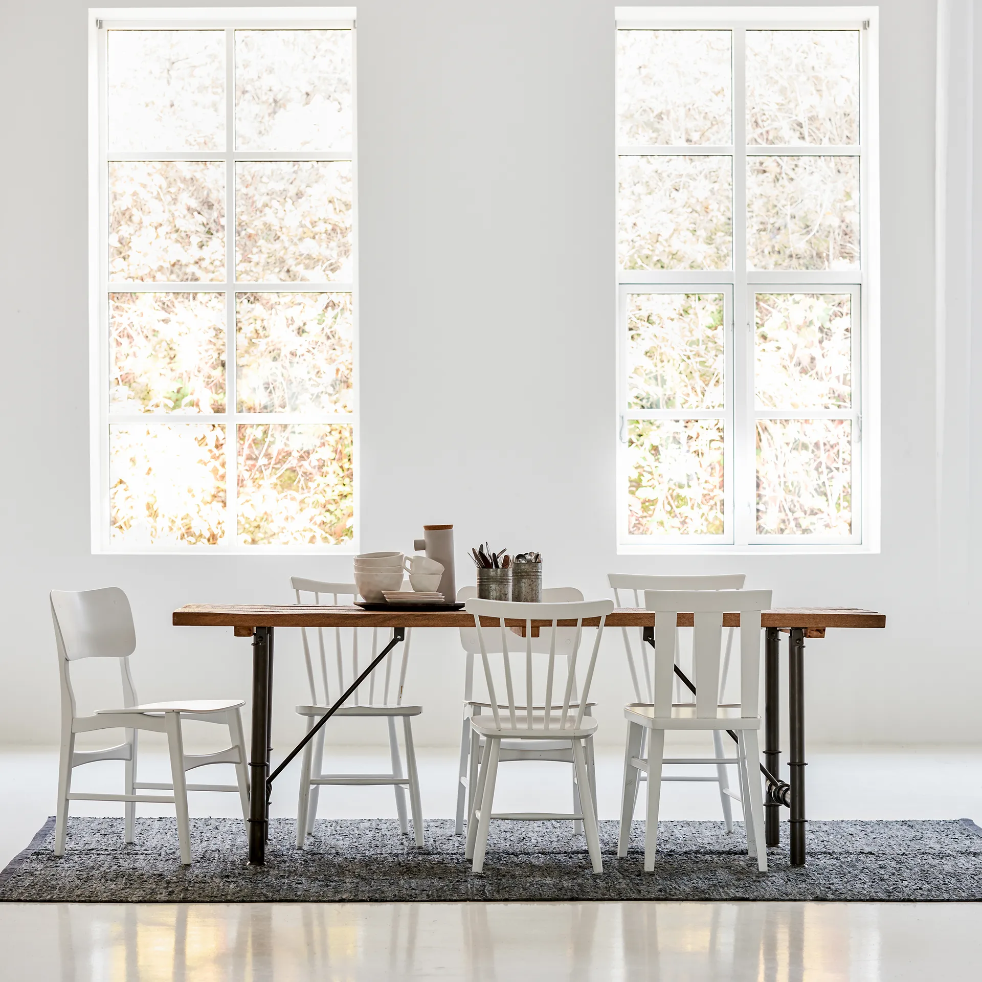 Leather 地毯  200x300 cm, dark 灰色 (dark 灰色) Rug Solid