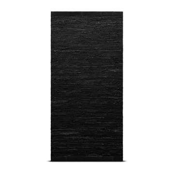 Leather 地毯  65x135 cm - 黑色 (黑色) - Rug Solid